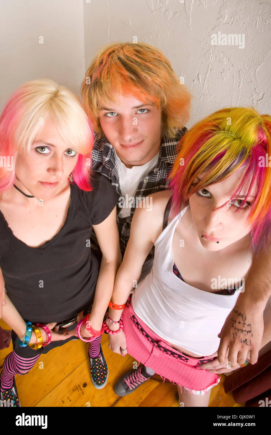 Teenager Punk-Farbe Stockfoto