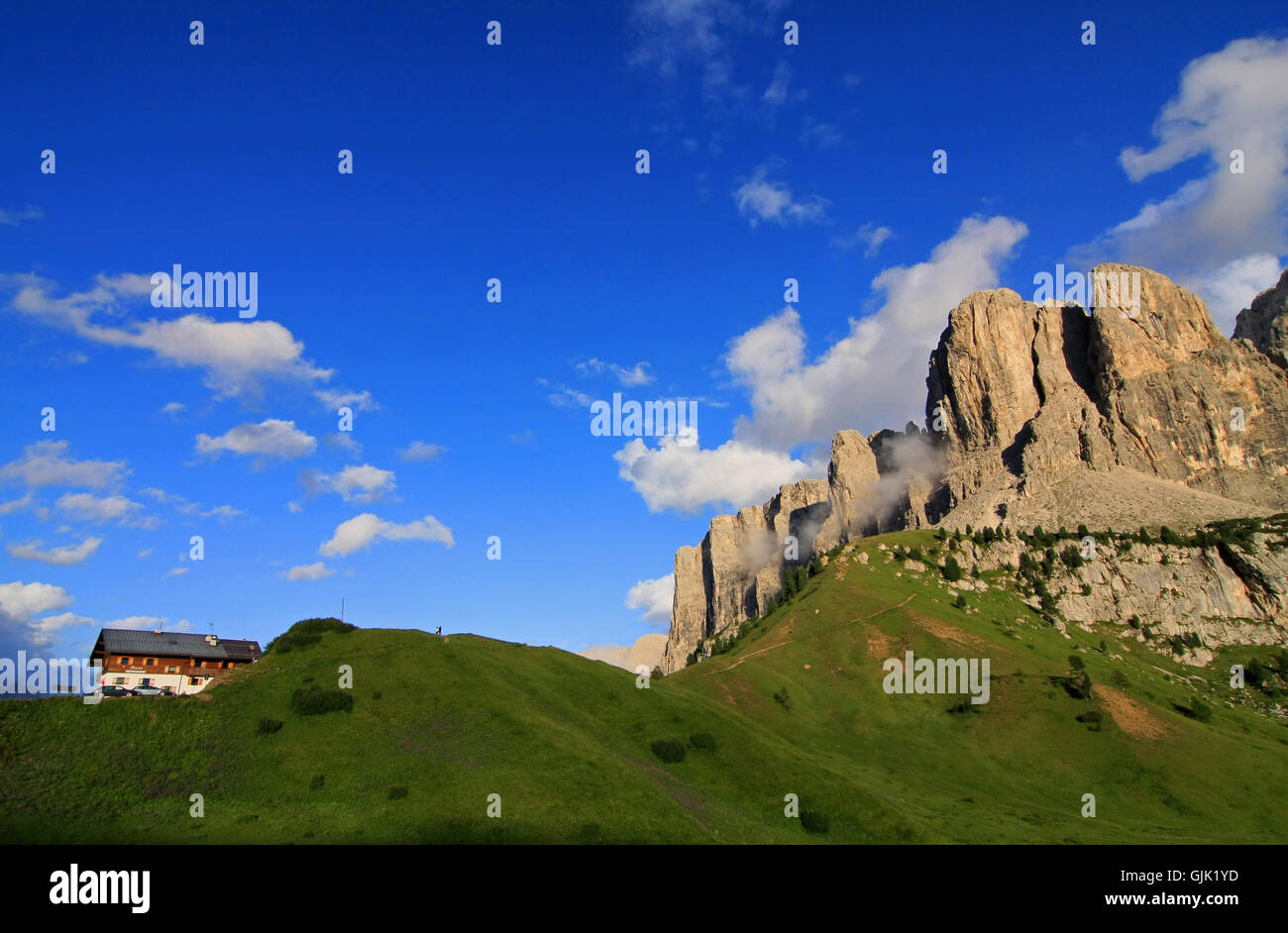 Hausbau-Alpen Stockfoto