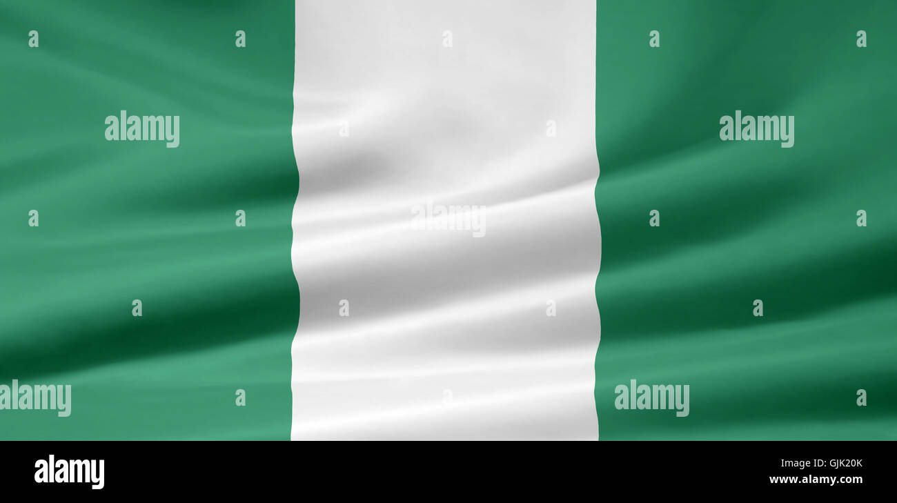 Afrika Flagge nigeria Stockfoto