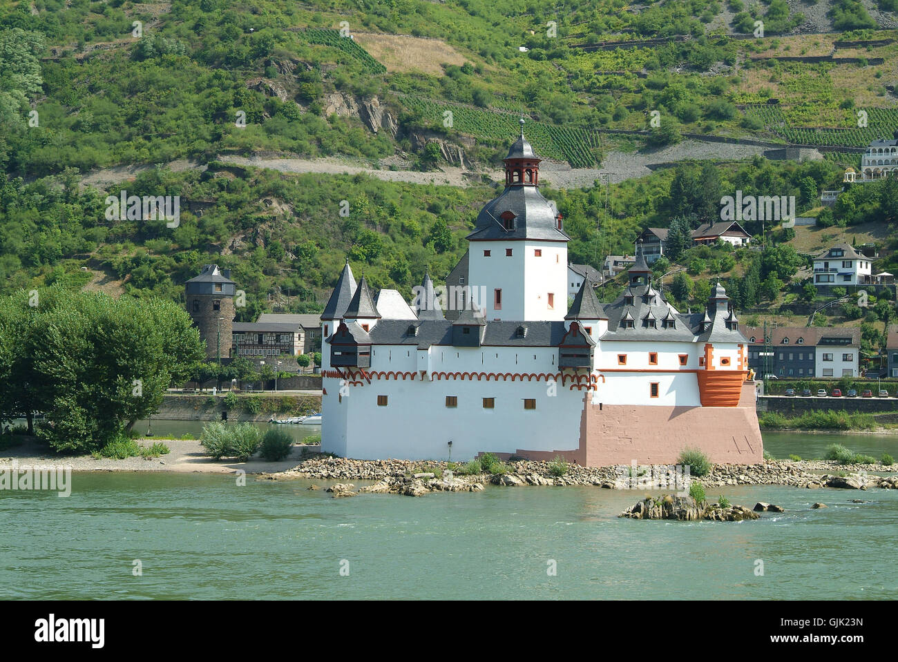 historisches Denkmal Rhein Stockfoto