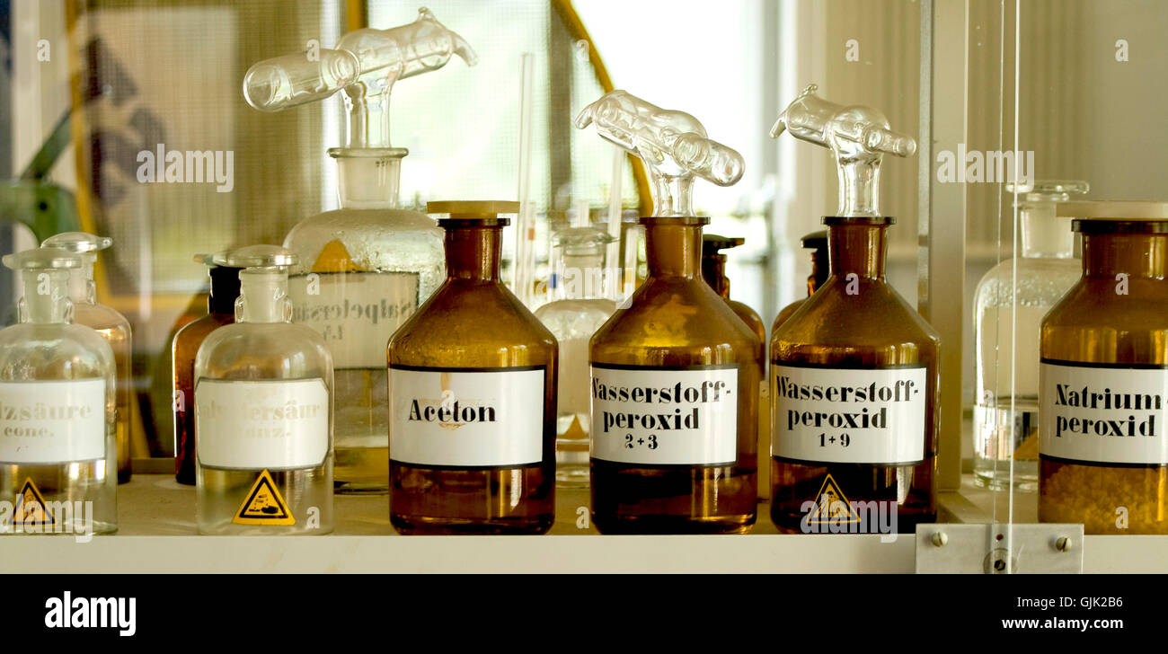 Reagenzglas-Kolben-Labor Stockfoto