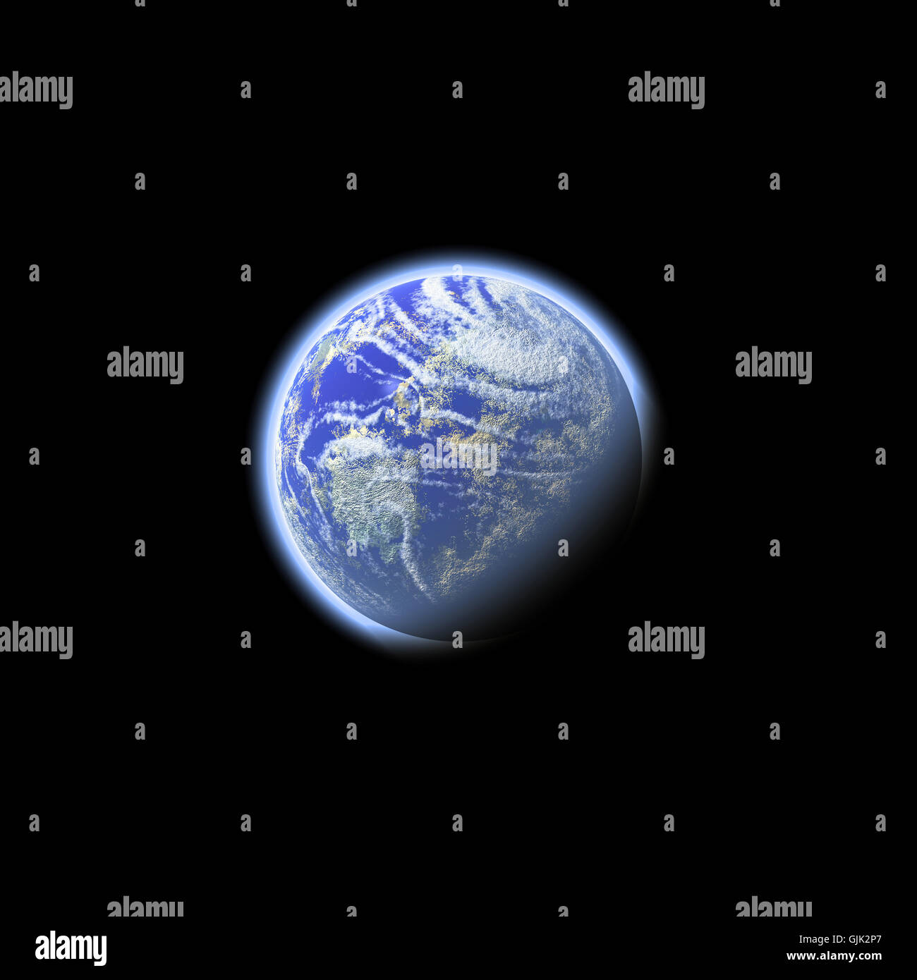 blauer Raum Atmosphäre Stockfoto