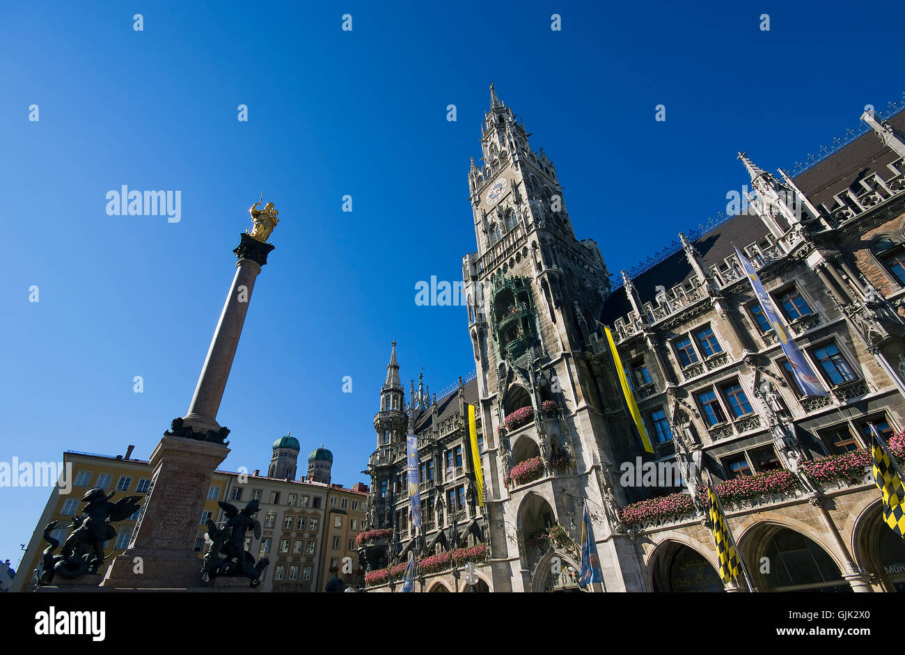 Bayern-Stadtbild-Rathaus Stockfoto