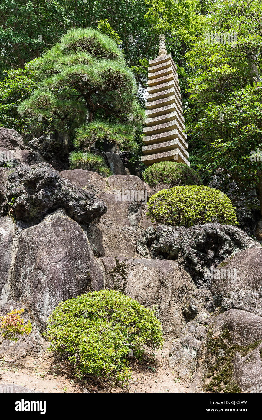 Naritasan Shinshoji Stein Garten Stockfoto