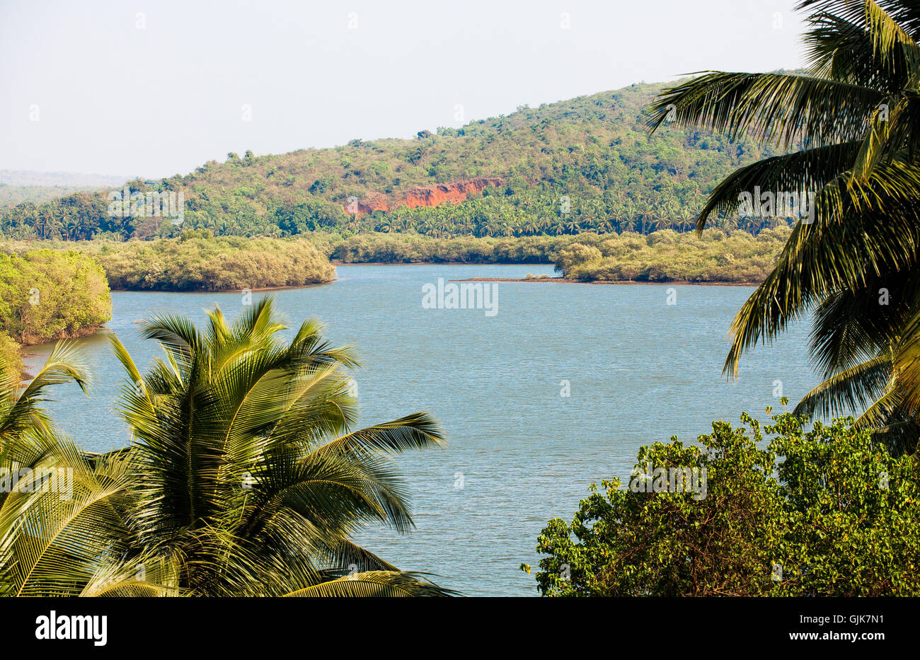 Goa Terekhol Flusslandschaft Stockfoto