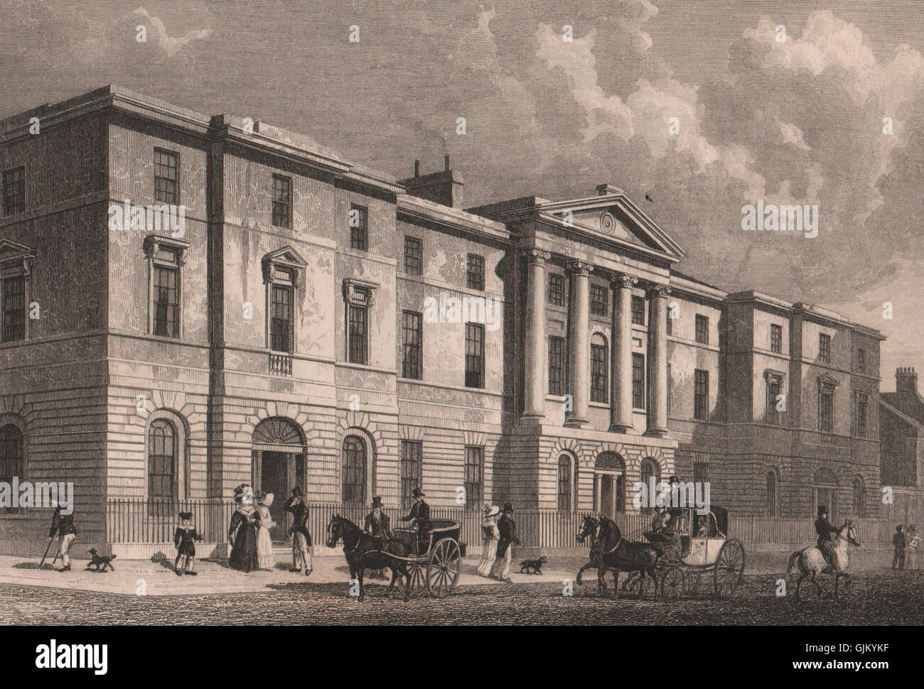 LEITH. Exchange-Gebäude (jetzt den Assembly Rooms). Schäfer, alten Drucken 1833 Stockfoto