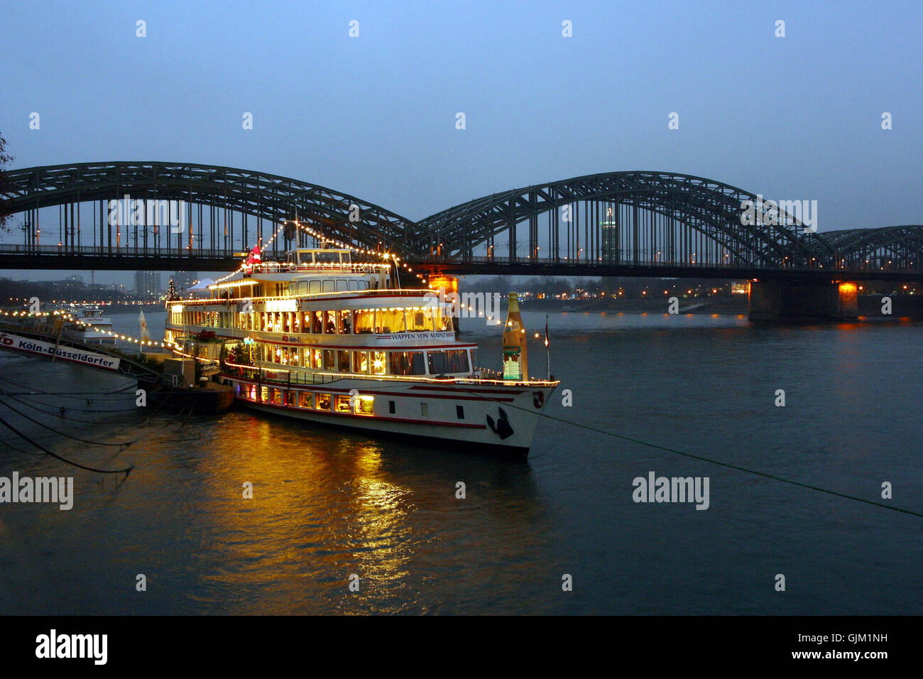 Köln Rhein Weihnachten Stockfoto