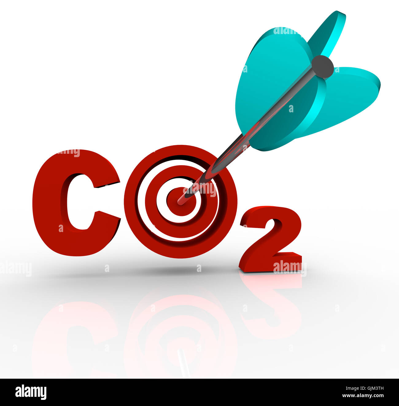 CO2-CO2-Reduktionsziel und Ziel Stockfoto