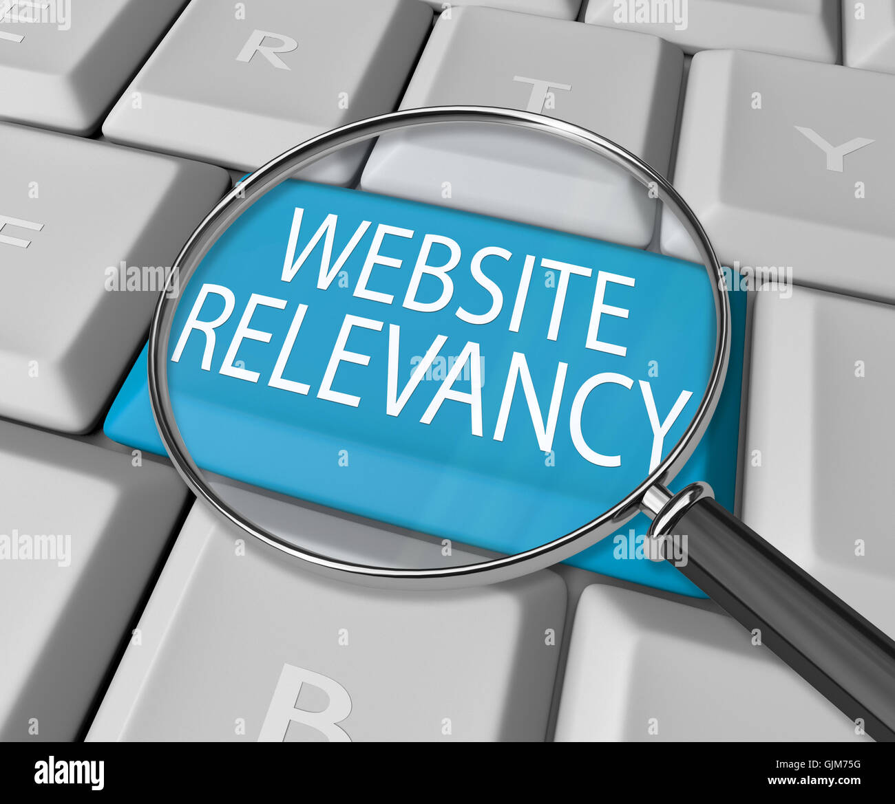Webseite Relevanz Taste auf der Computertastatur Stockfoto