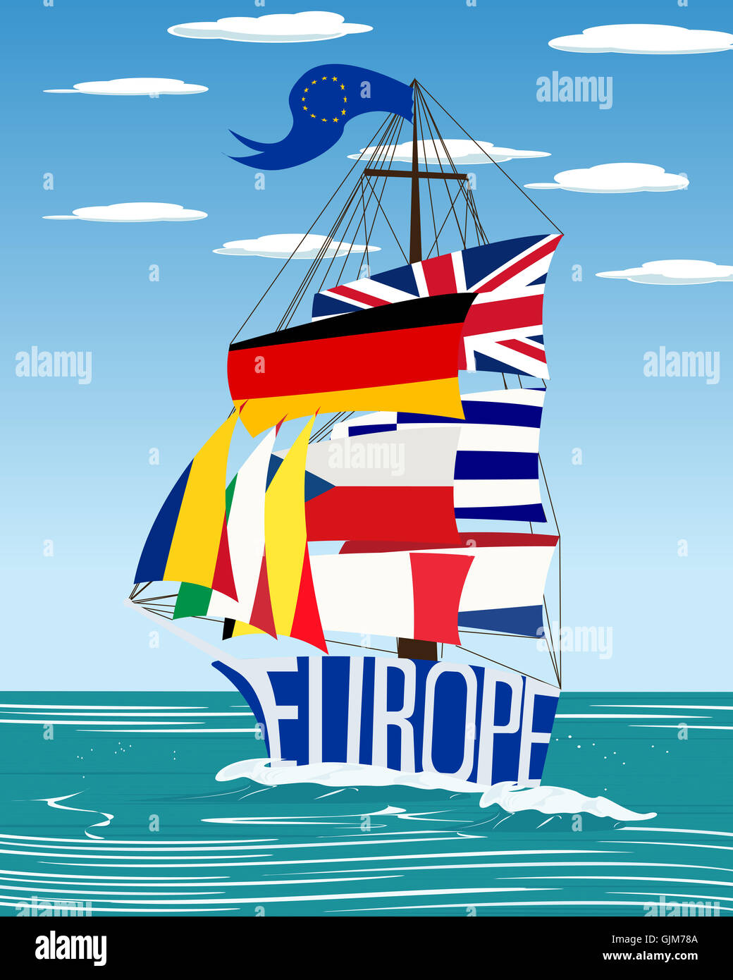 EU-Schiff Stockfoto