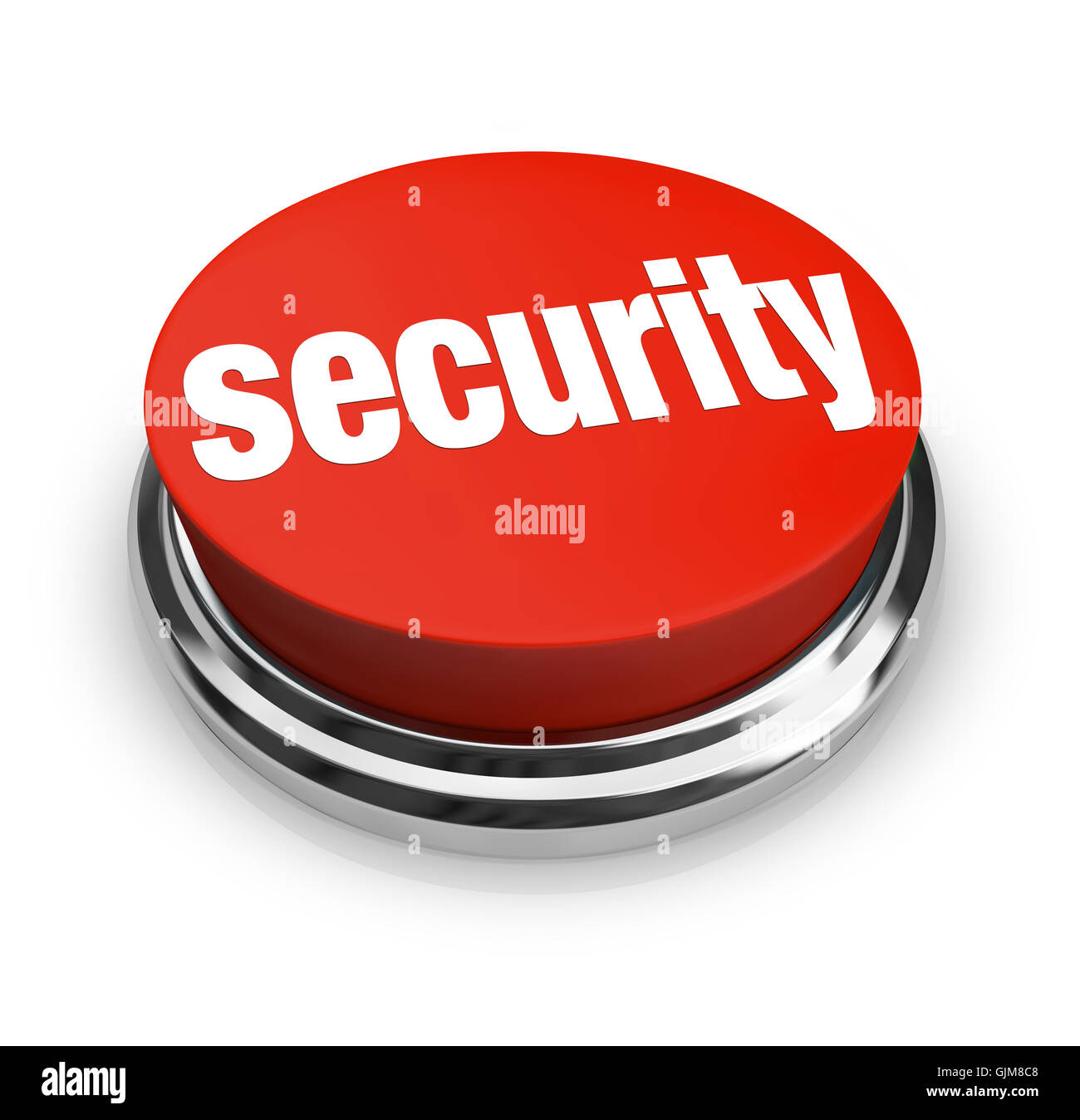 Sicherheit Wörter auf runden roten Knopf Stockfoto