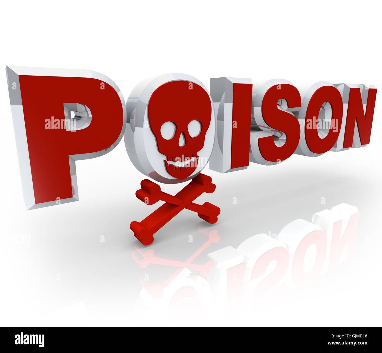 Vergiften Sie Wort Totenkopf Death Kill Symbol Stockfoto