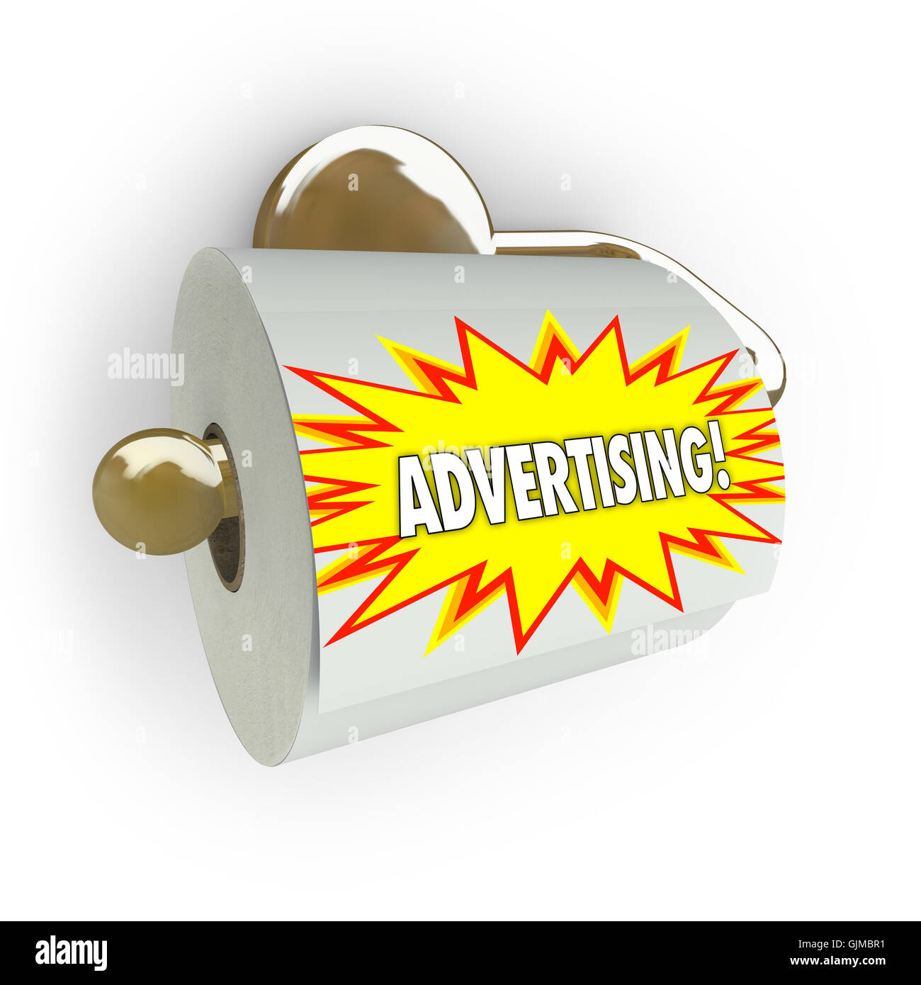 Klassische Werbung ist ineffizient - wertlos als Toilette Pap Stockfoto