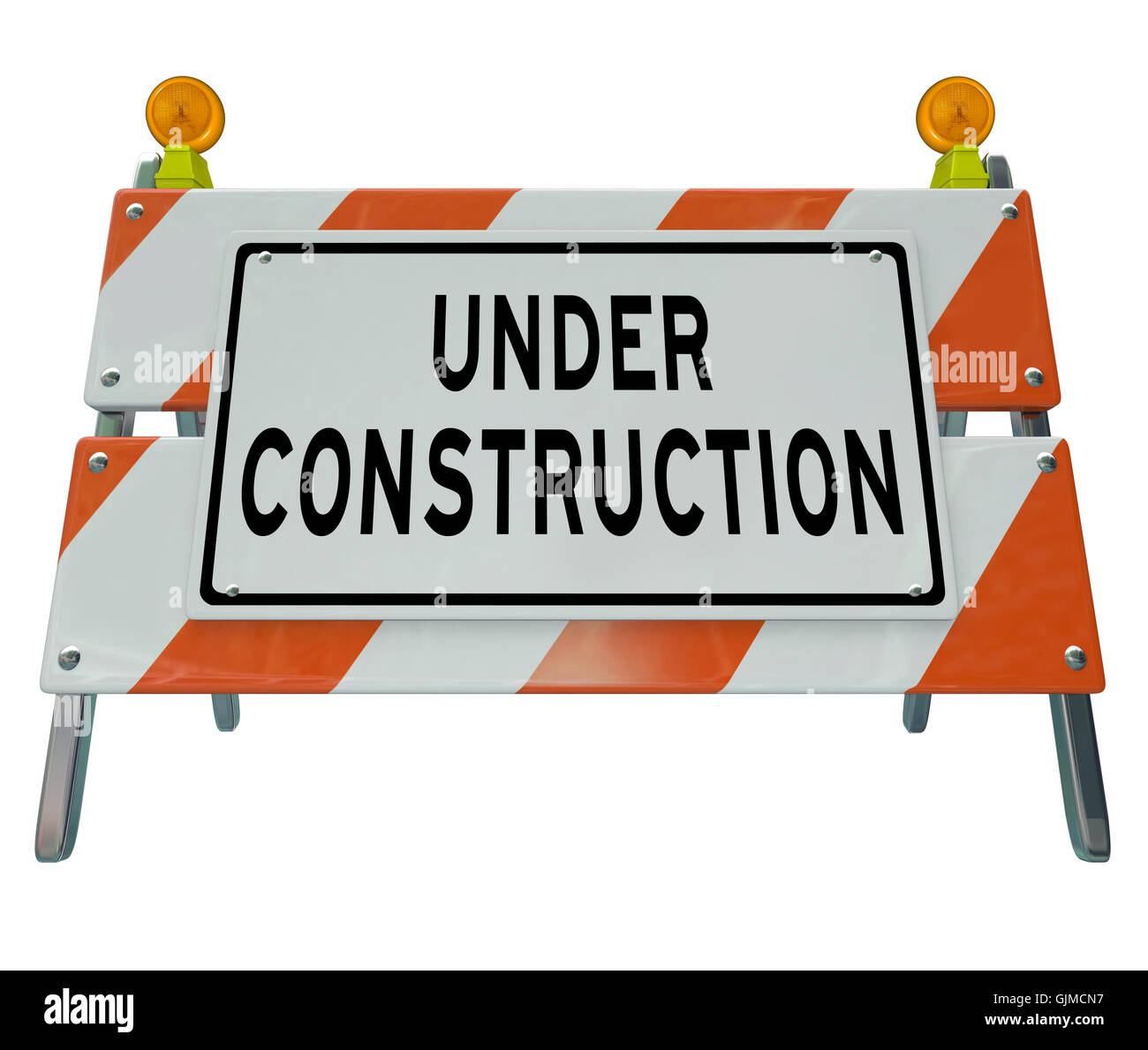 Im Bau - Straße Barrikade Verbesserungsprojekt Stockfoto