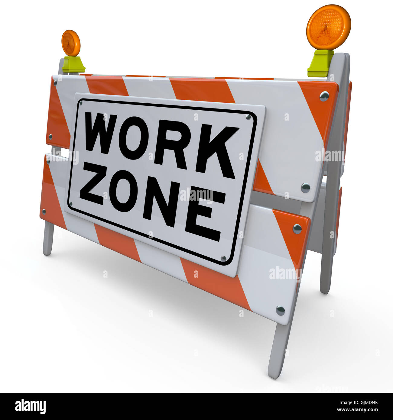 Arbeitsbereich Barrikade Bauschild geschlossenen Bereich Stockfoto