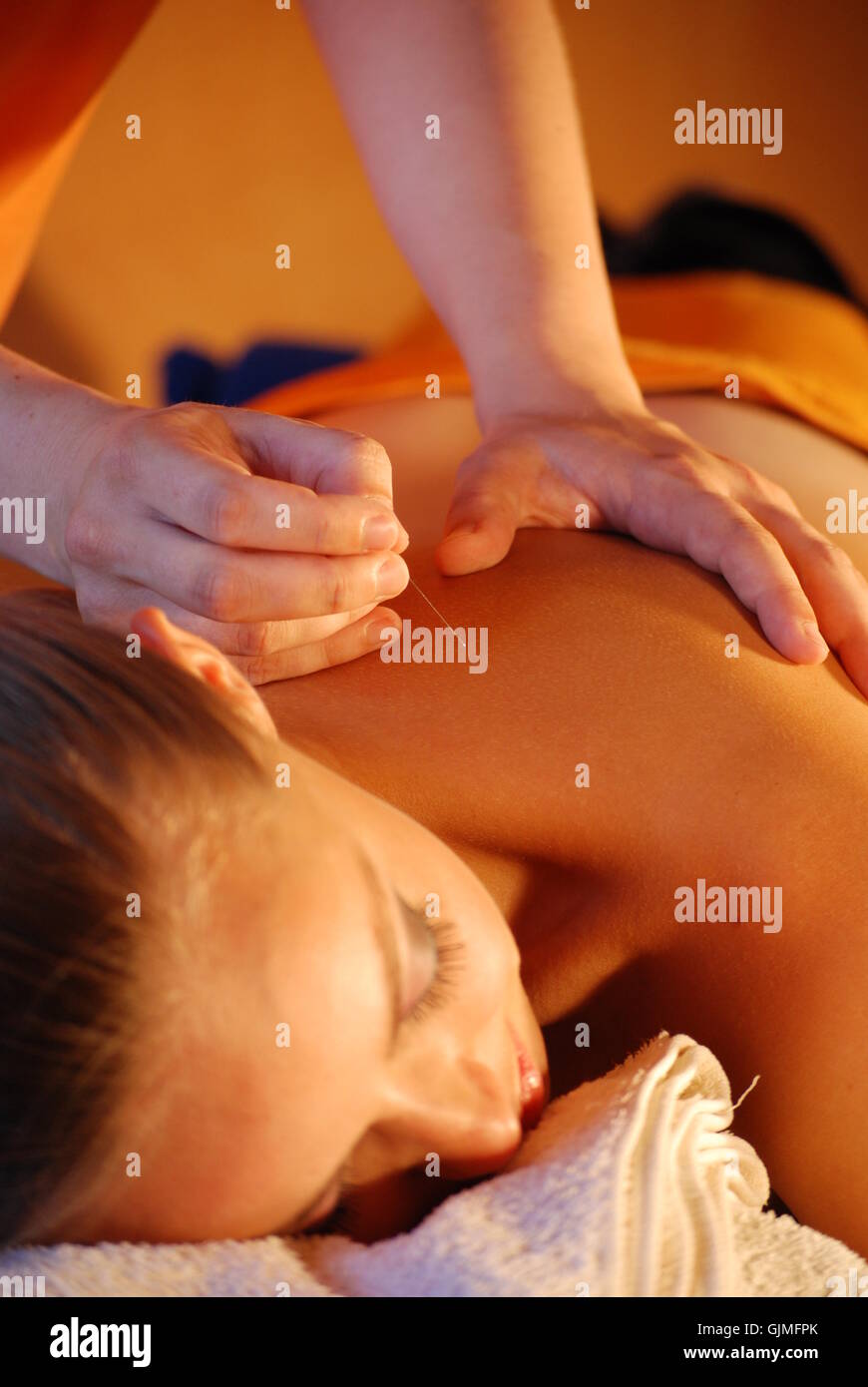 Frau Wohlbefinden Wohlbefinden Stockfoto