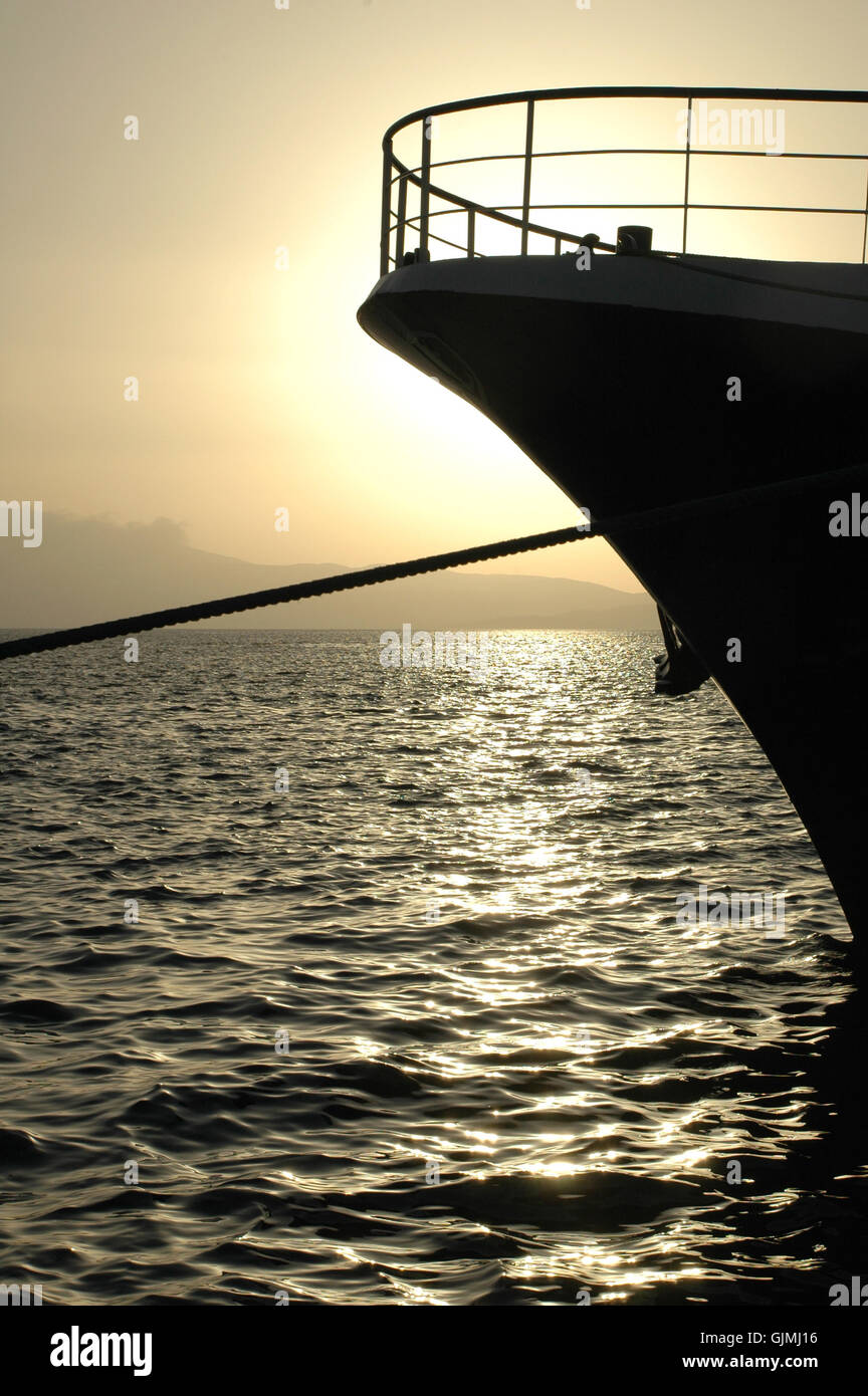 Sonnenuntergang Hafen Abend Tendenz Stockfoto