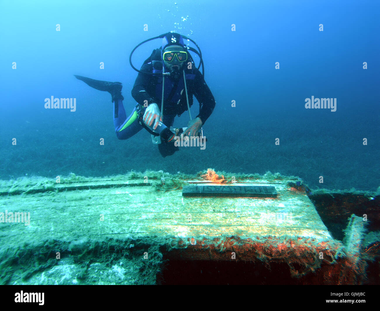 Wreck Diver blau Stockfoto