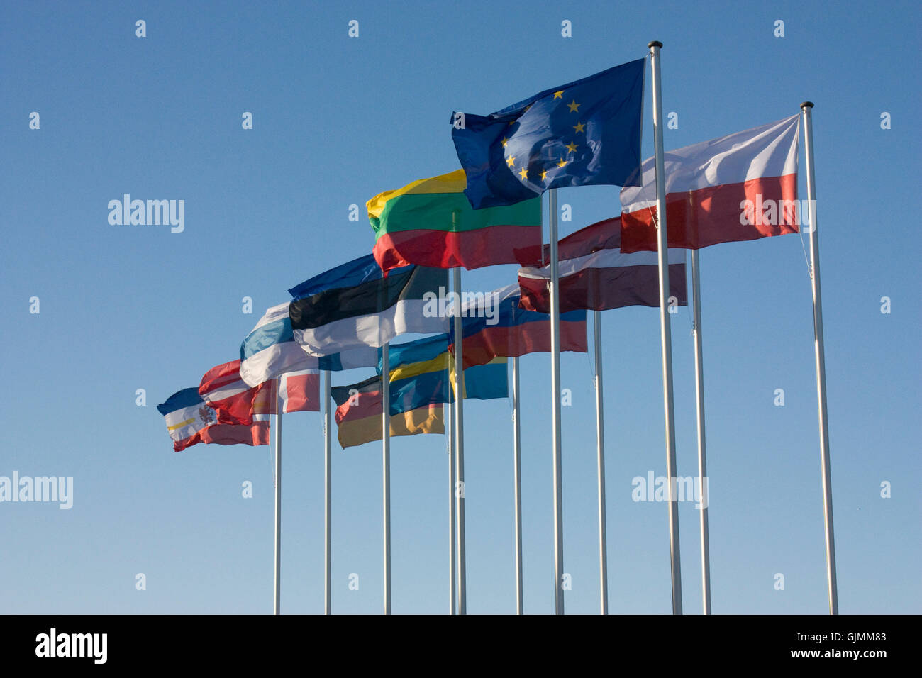 Europa Fahnen Länder Stockfoto