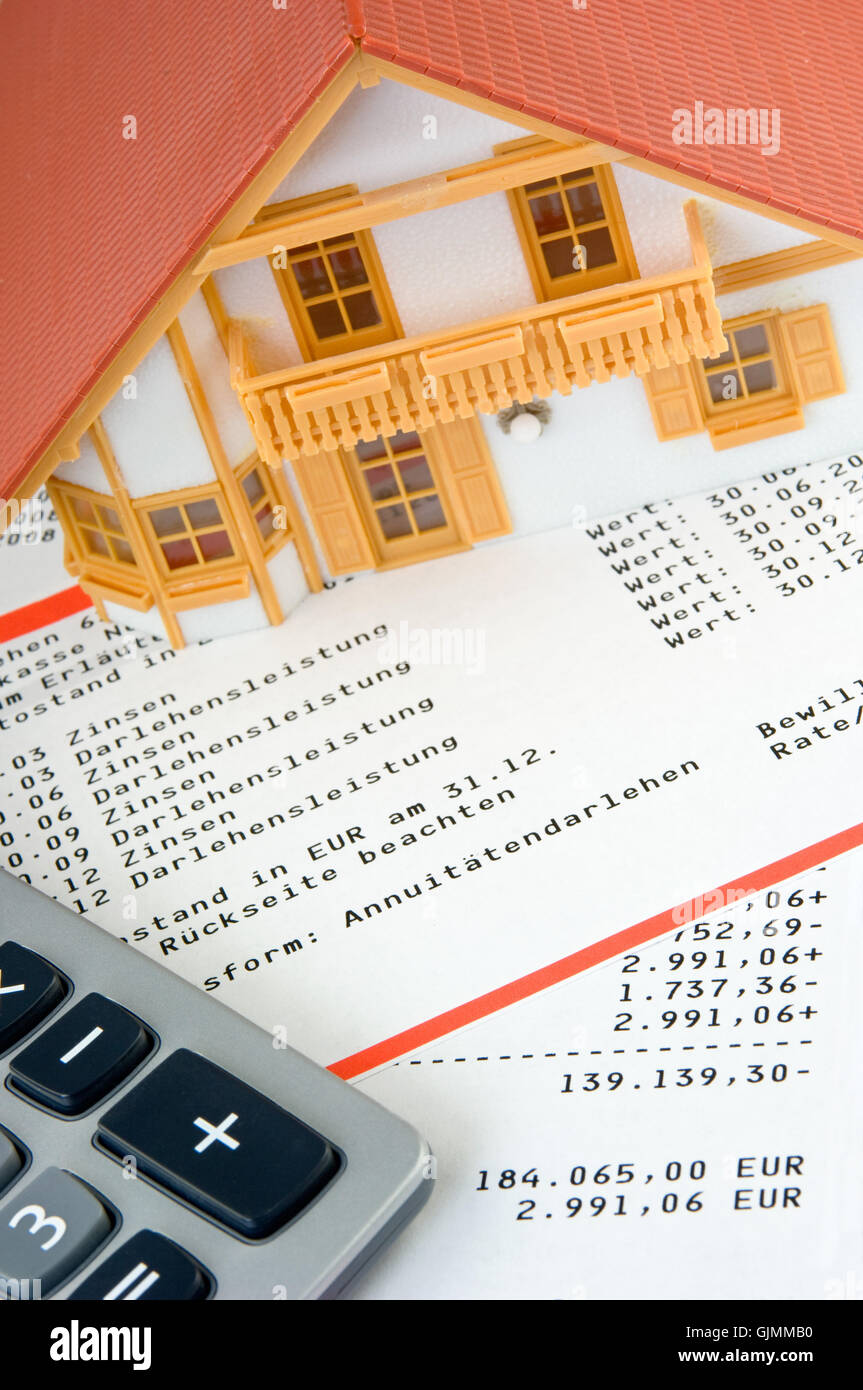 Musterhaus auf Kreditkonto extrahieren Stockfoto