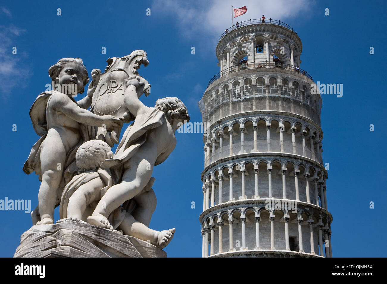 Turm-Statue-Spalten Stockfoto