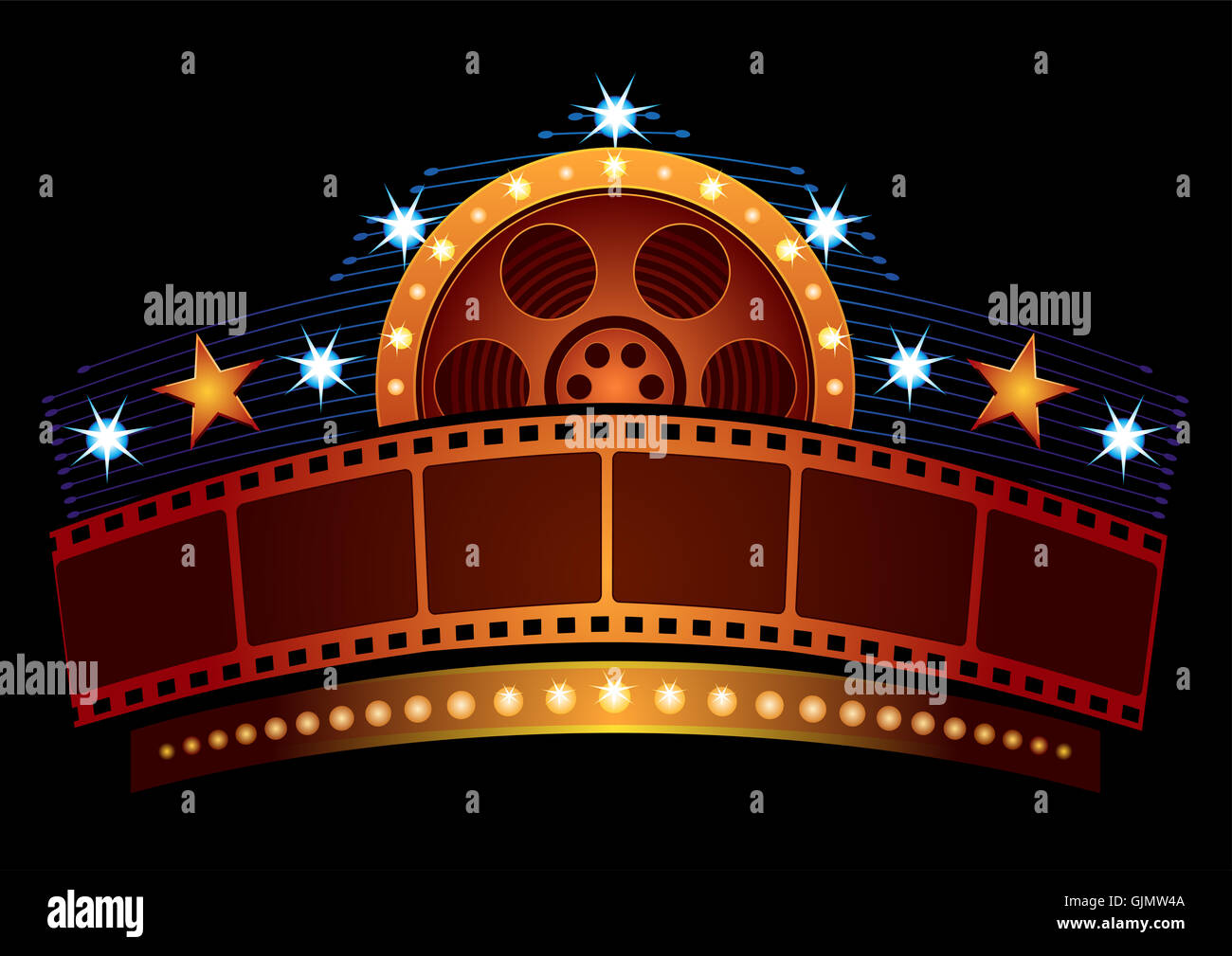 Neon-Kinofilm Stockfoto