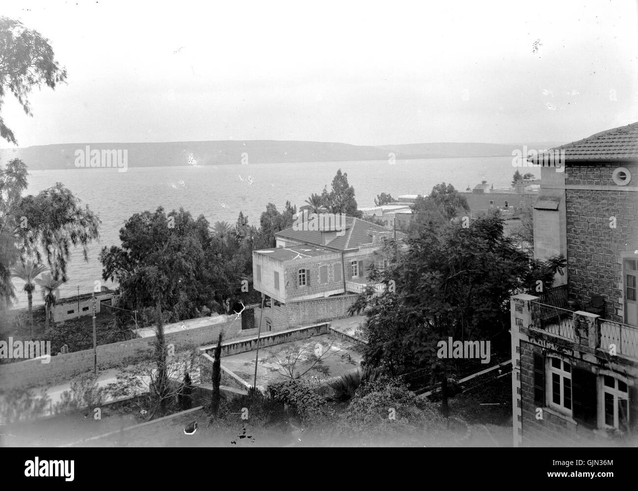 Dr. H. Torrance, Tiberias. Seeblick, Haus der Scot-Mission aus dem Krankenhaus. 1940 1946 Stockfoto