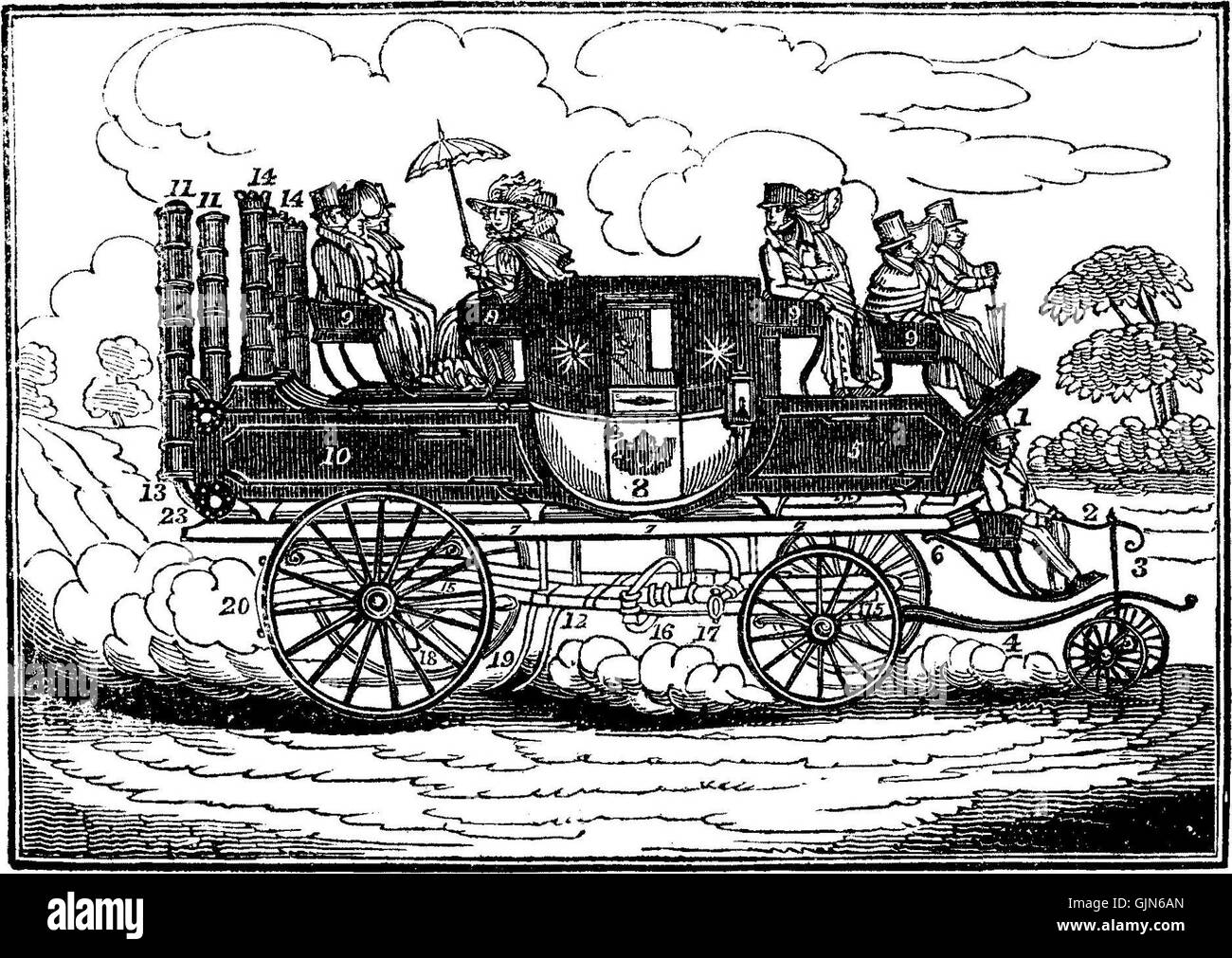 Der Goldsworthy Gurney Dampfwagen, der Anfang des 19. Jahrhunderts