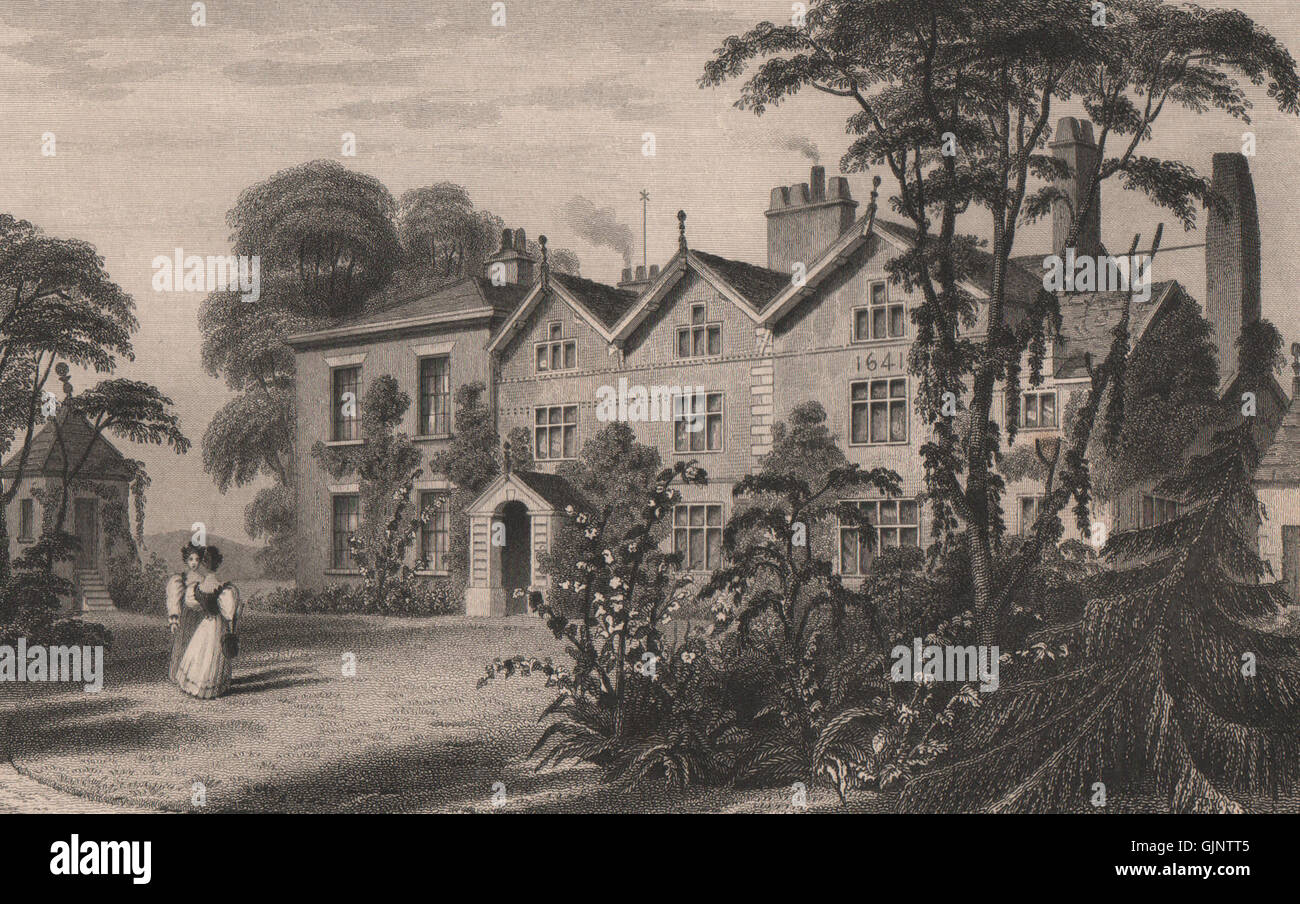 Birken Sie-Haus, Marktstraße, Farnworth, Bolton. Dem Erdboden gleichgemacht 20 ° C. HARWOOD, print 1829 Stockfoto