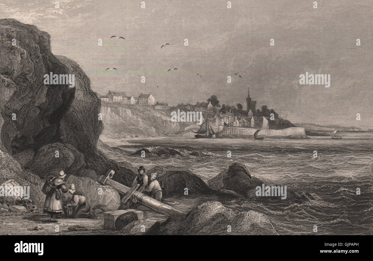 Crail, East Neuk of Fife. Schottland, antiken print 1845 Stockfoto