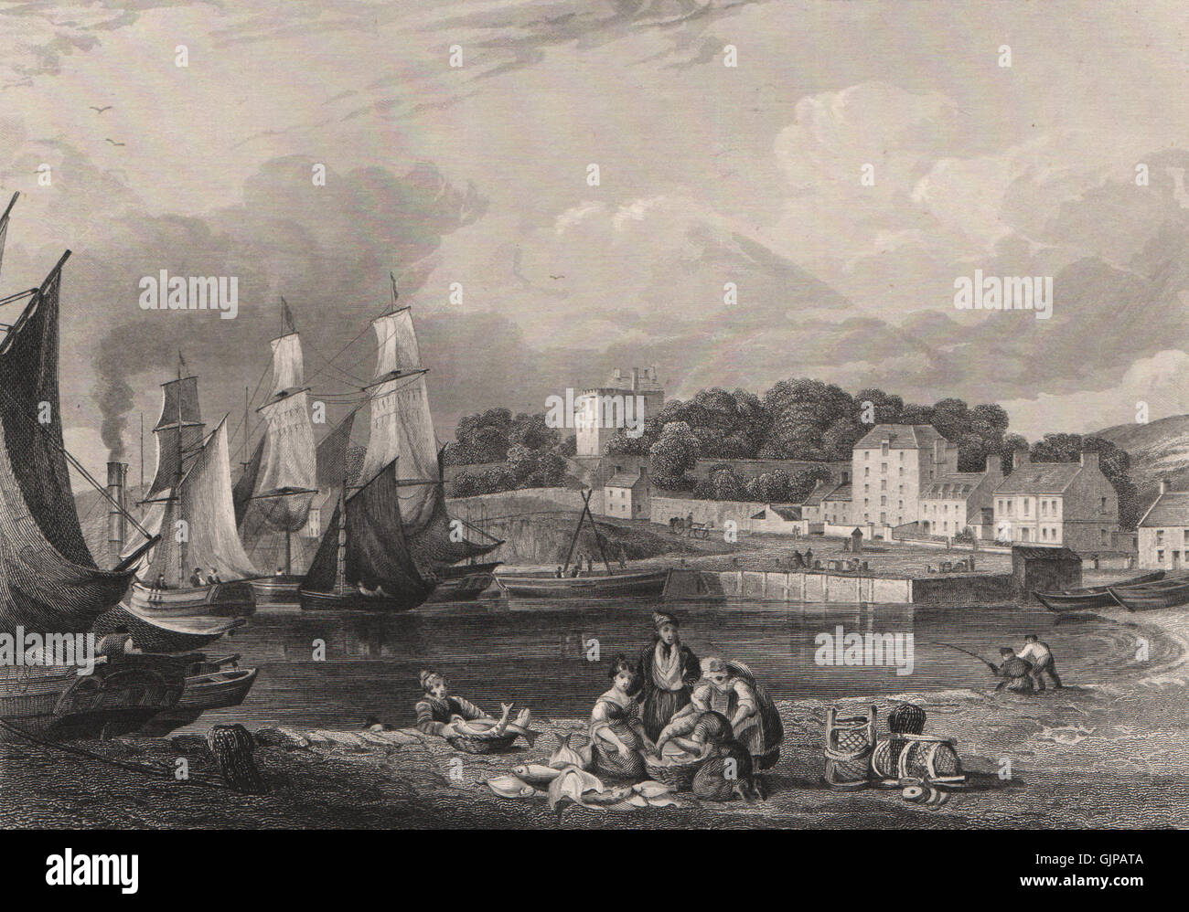 Burntisland, Fife. Schottland, antiken print 1845 Stockfoto