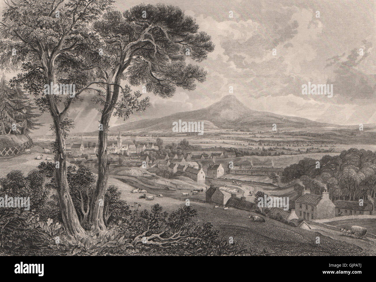 Auchtermuchty, Fife. Schottland, antiken print 1845 Stockfoto