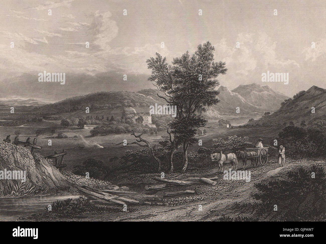 Bandirran Estate, Sidlaw Hills & Dunsinane Hill. Perthshire. Schottland, 1845 Stockfoto