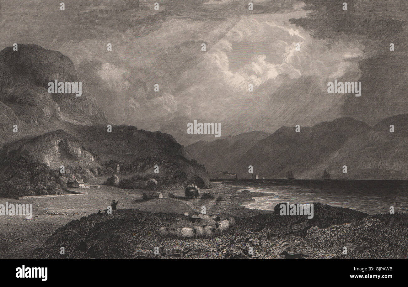 Loch Lochy. Schottland, antiken print 1845 Stockfoto