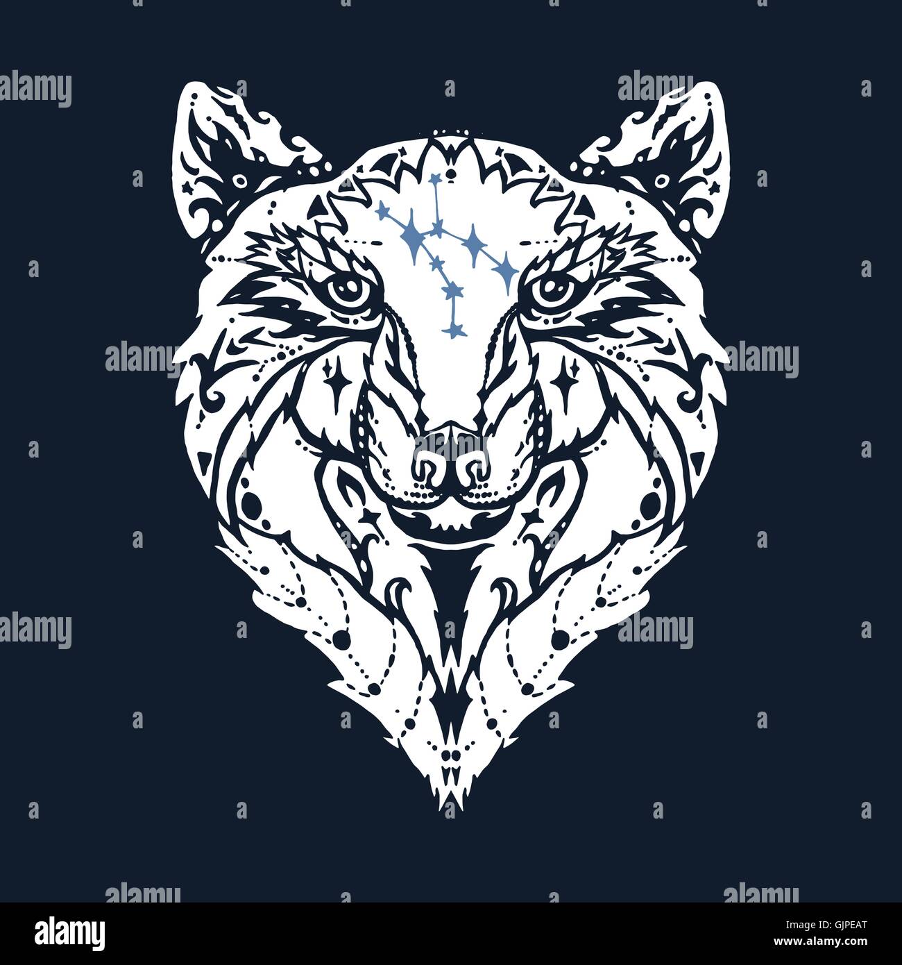 Malvorlage Wolfskopf