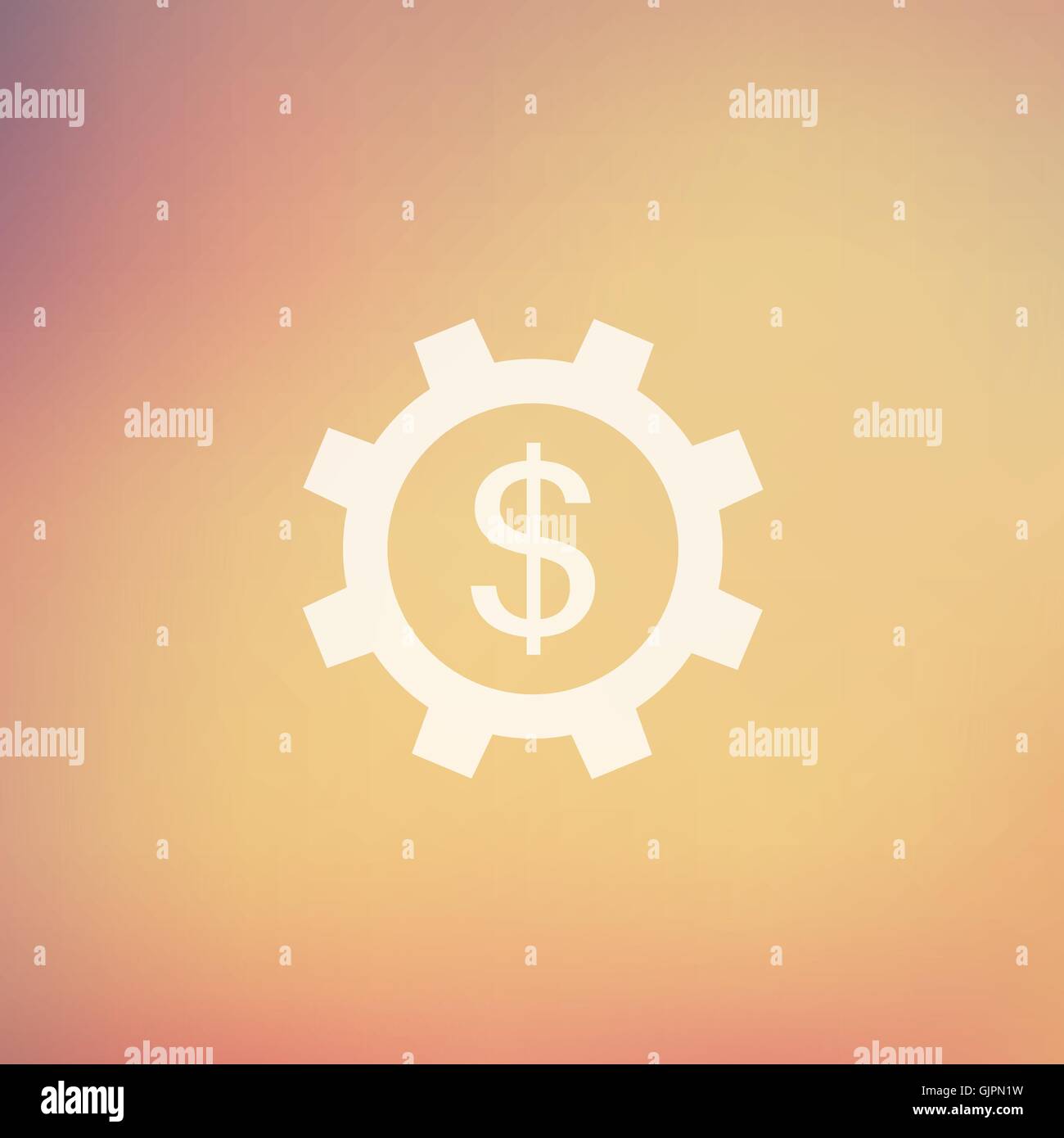 Ausrüstung und Dollarzeichen in flachen Stil-Ikone Stock Vektor