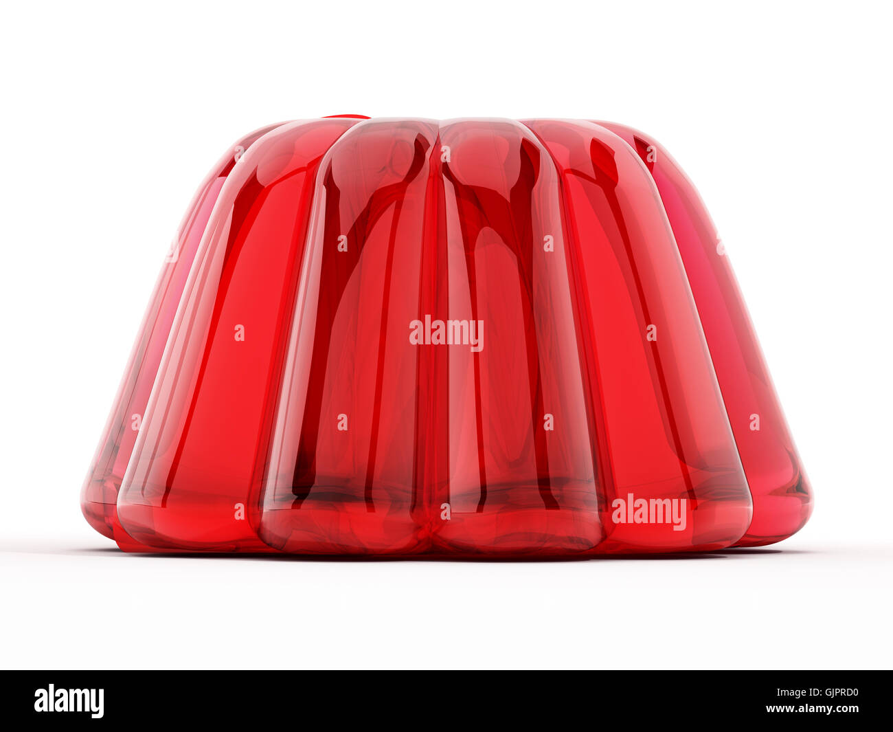 Rote Jelly isoliert auf weißem Hintergrund. 3D Illustration. Stockfoto