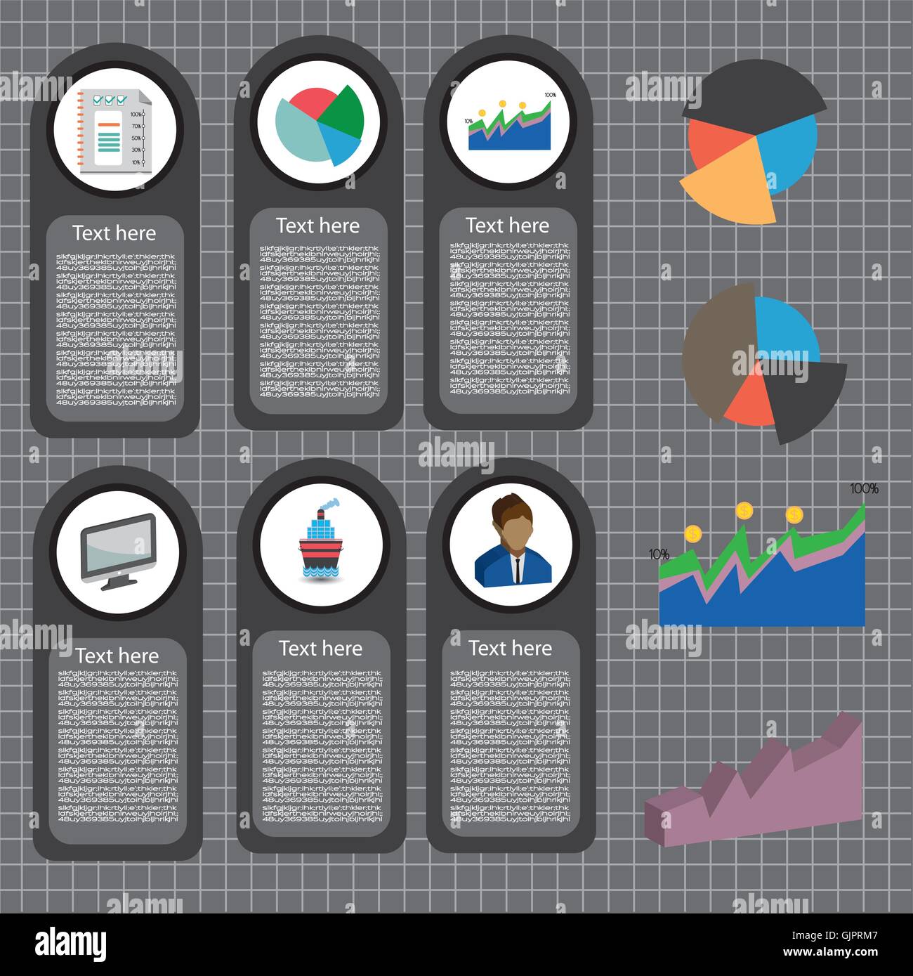 Business Idee Infografik mit Icons und Grafiken, flaches Design ...