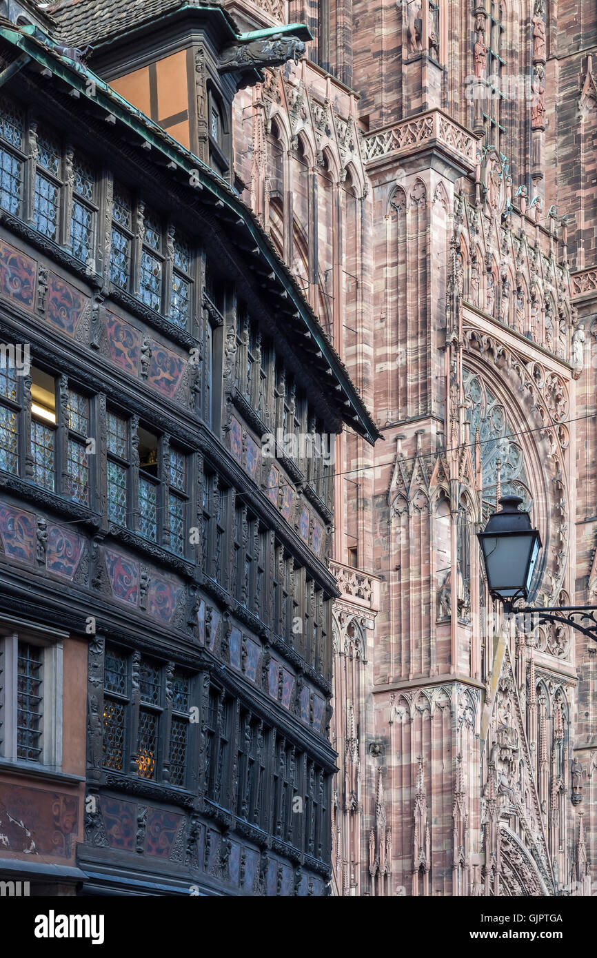 Kathedrale von Notre-Dame in Straßburg. Stockfoto