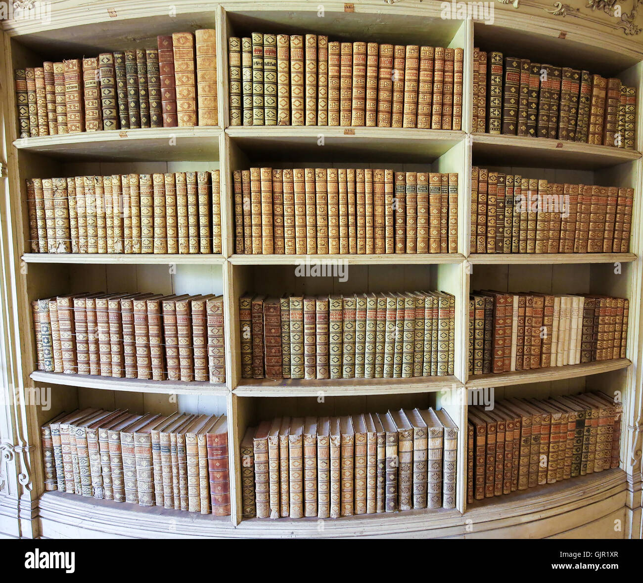MAFRA, PORTUGAL - 17. Juli 2016: Alte Bücher in der Bibliothek des Palastes von Mafra, Portugal Stockfoto