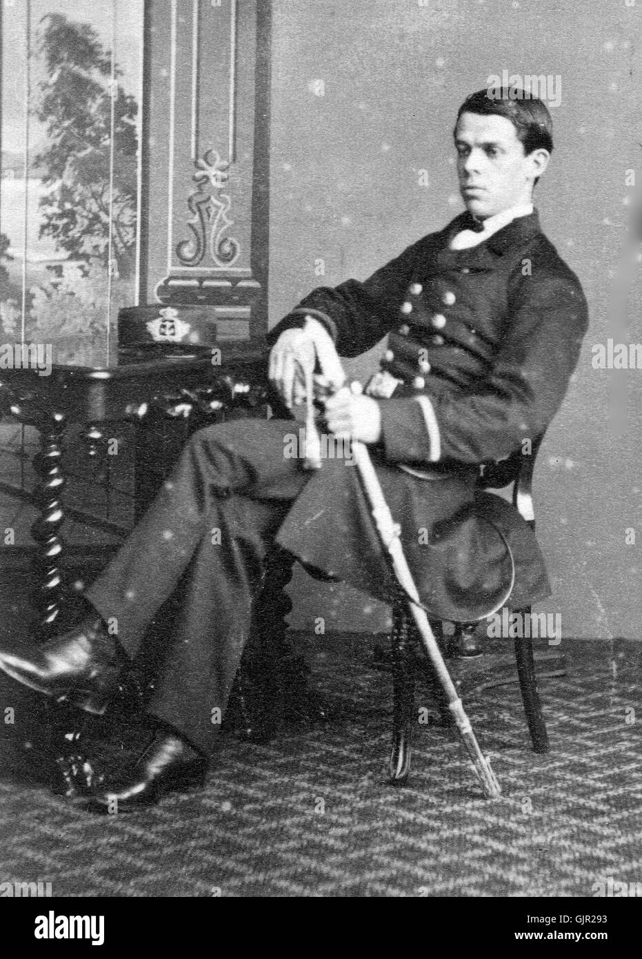 Königliche Marine Seemann Offizier in täglichen Uniform des viktorianischen Zeitalters Stockfoto