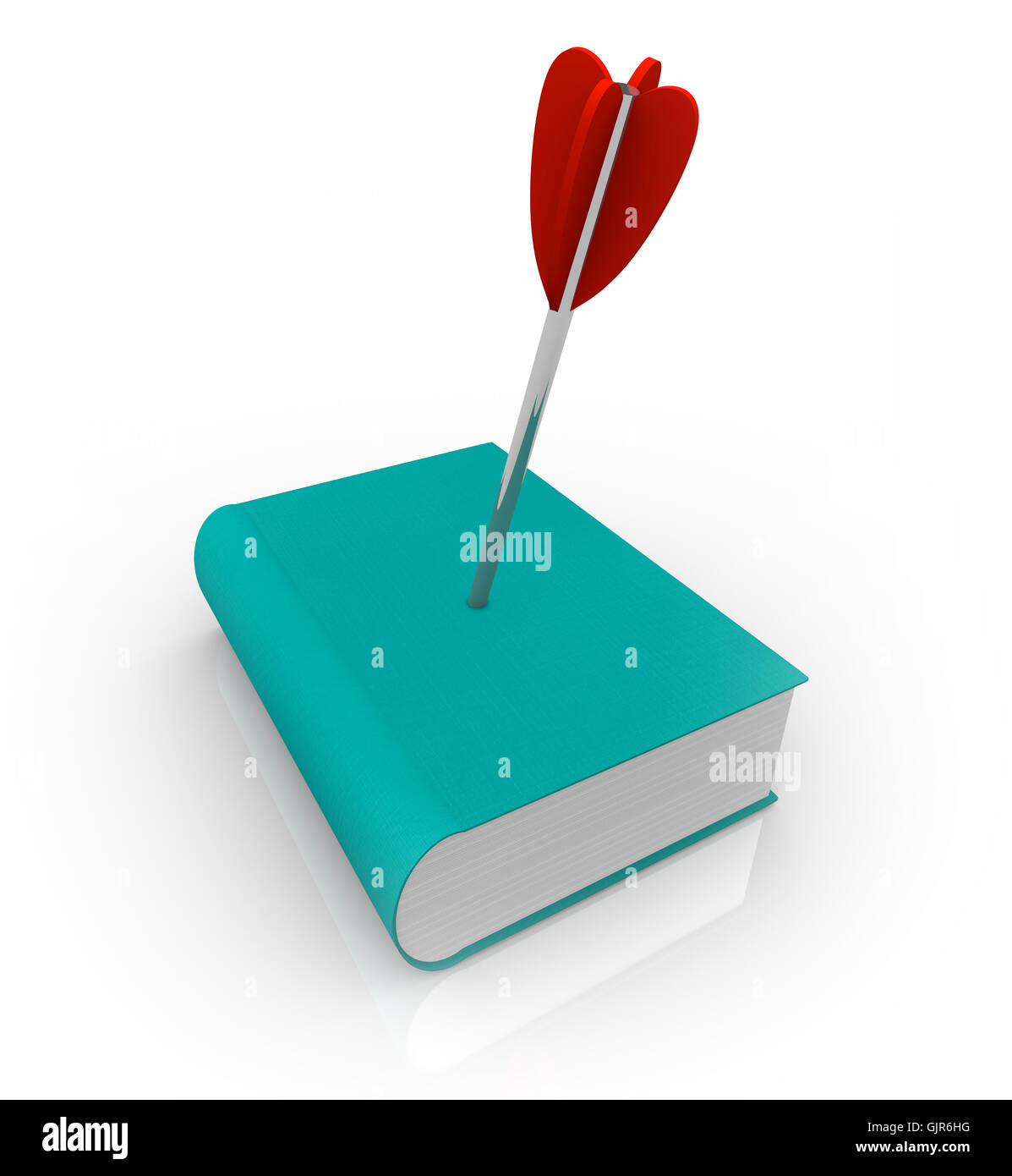 Buchen Sie mit Pfeil im Cover - Tod der alten Medien Stockfoto