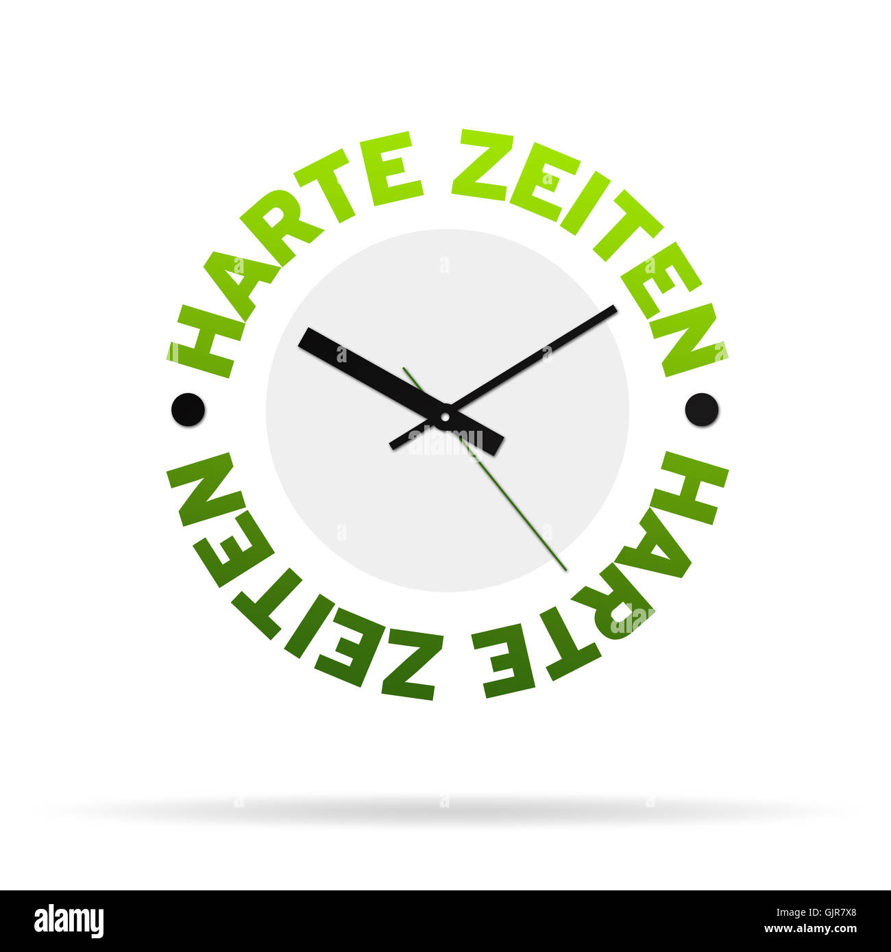 Harte Zeiten-Uhr Stockfoto