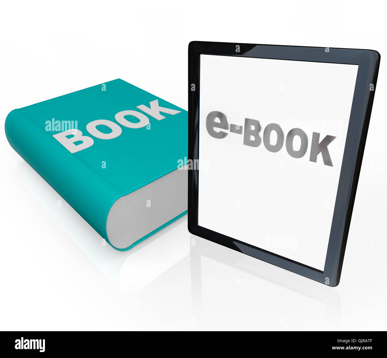 Drucken Sie, Buch und e-Book - traditionelle Vs modernen lesen Stockfoto