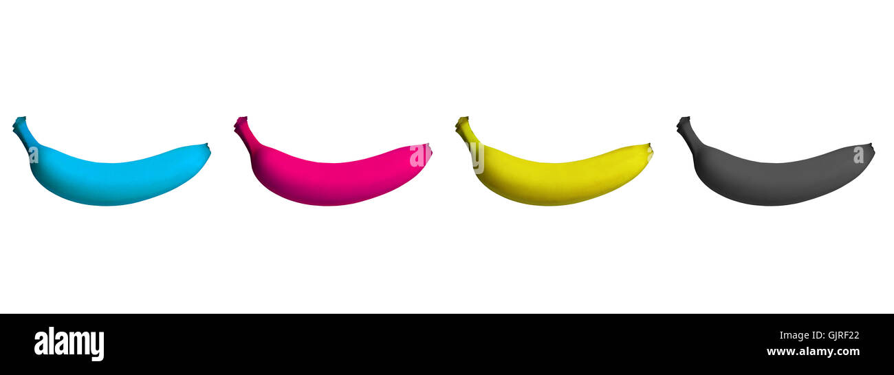 kreatives Design Cmyk Druck Quotadvertising Agencyquot drucken Banane Vitamine Stockfoto