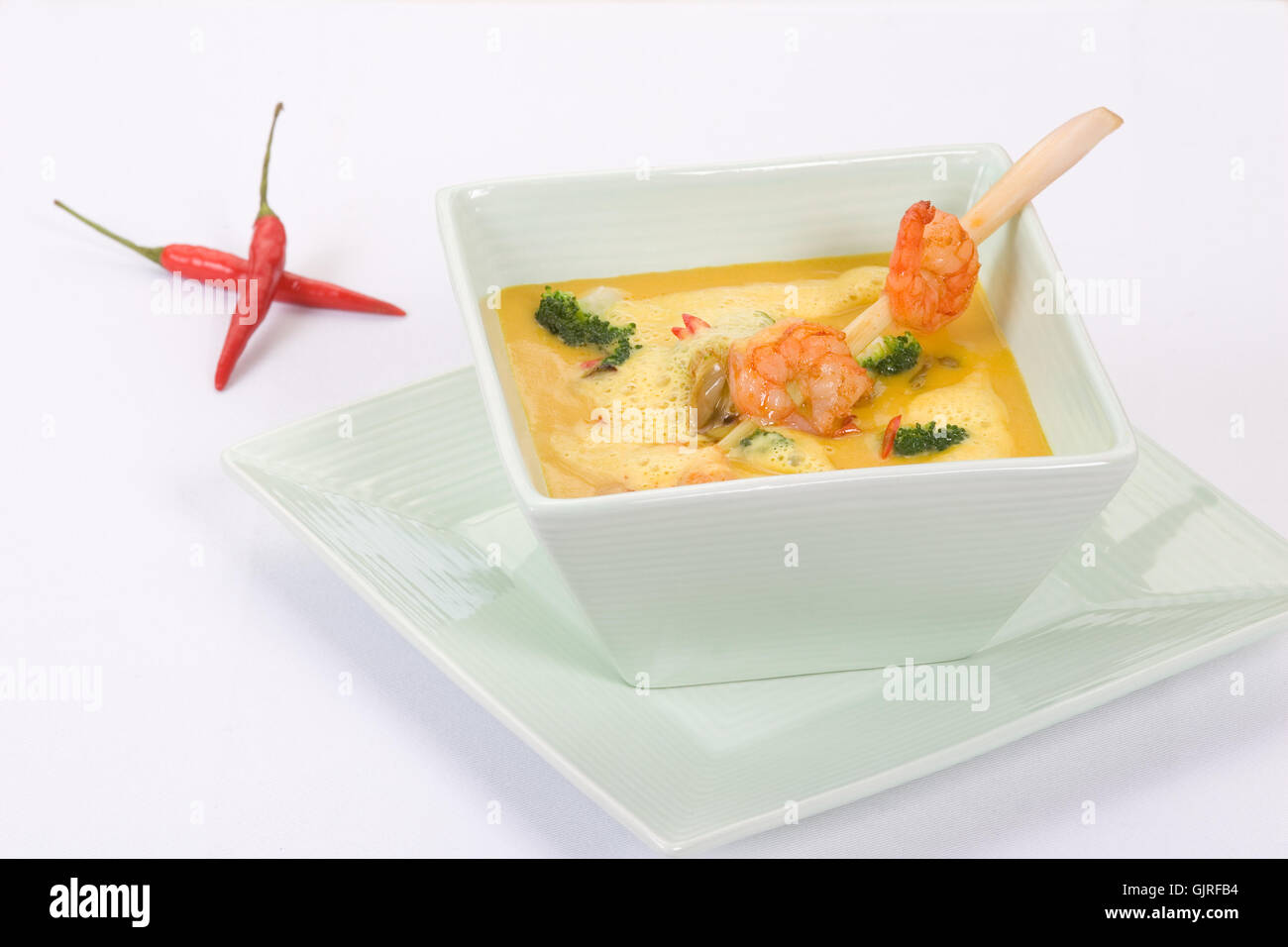 Suppe mit Chili Stockfoto
