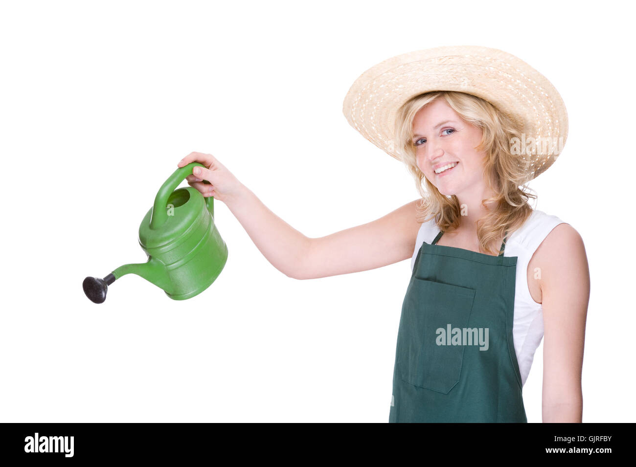 junge Gärtner mit Gießkanne Stockfotografie Alamy