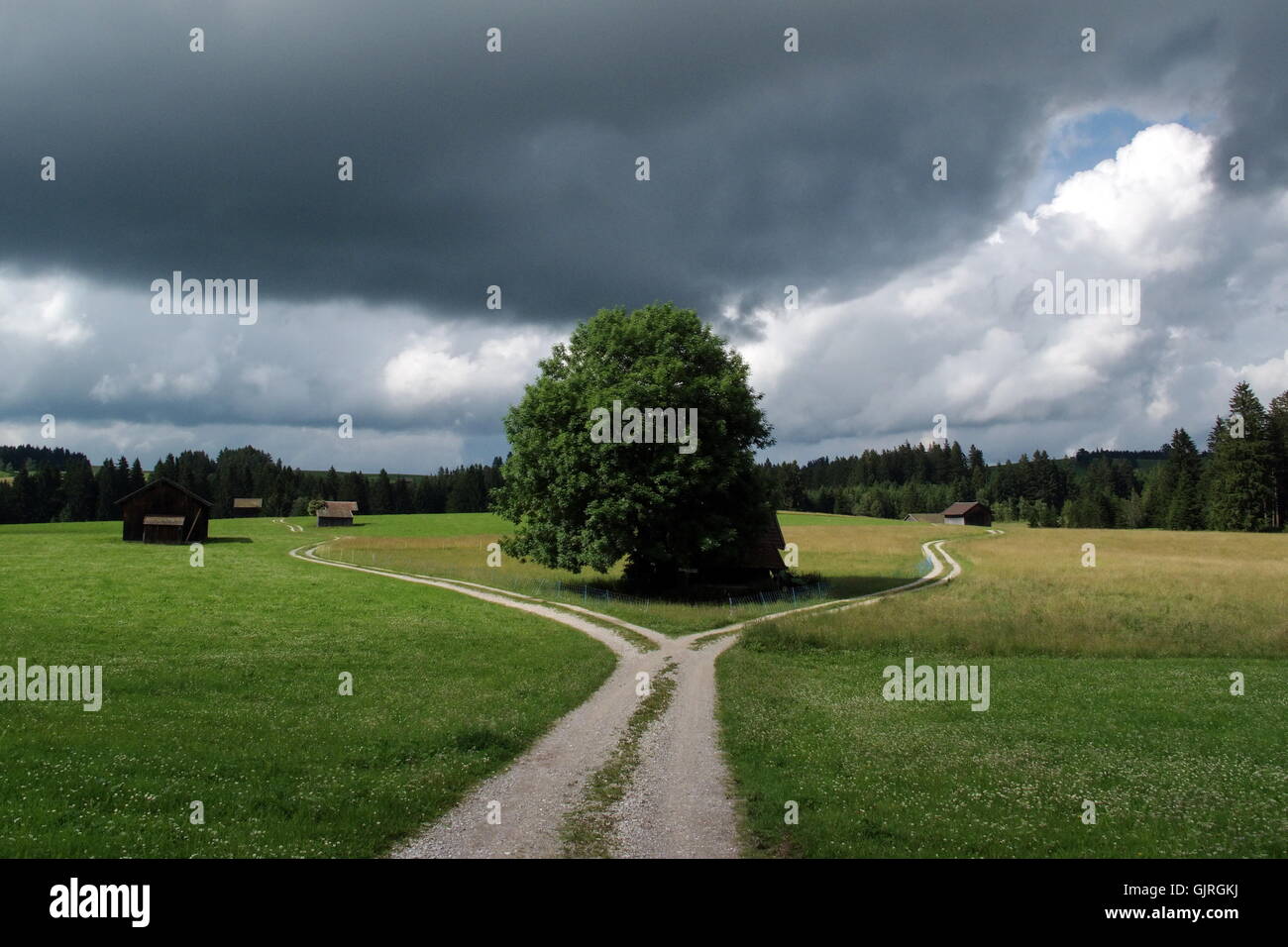 Alpen Bayern Kreuzung Stockfoto