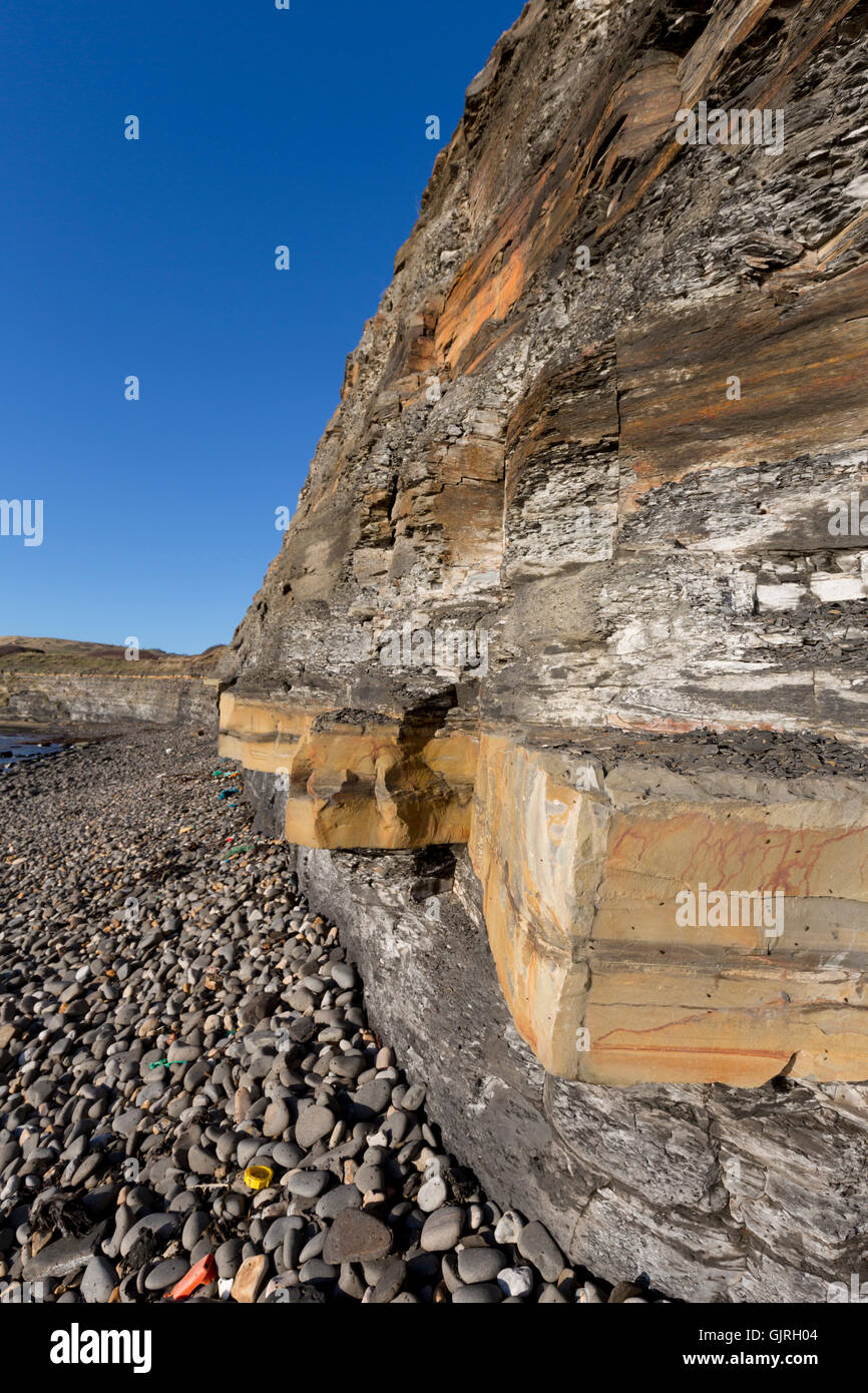 Kimmeridge Bay; Cliff Gesteinsschichten; Dorset; UK Stockfoto