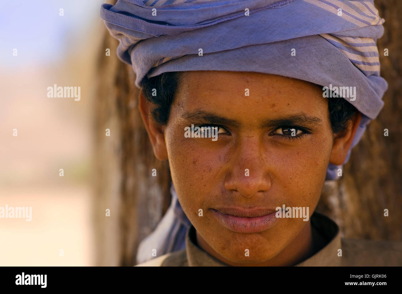 Porträt Portrait Beduinen Mannes Stockfoto